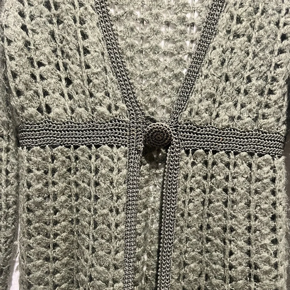 Gold Hawk Open Knit Sweater Cardigan  
Sz: S - Picture 3 of 14